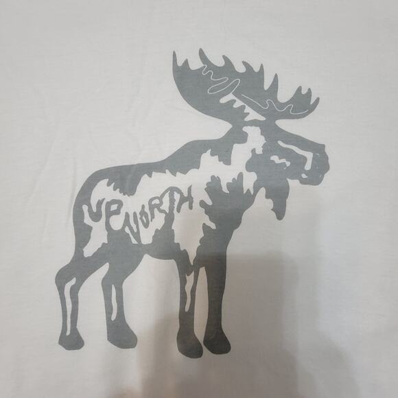 Canvas Layered Moose Graphic Tee White Gray Long Sleeve Men’s Medium - Picture 3 of 7